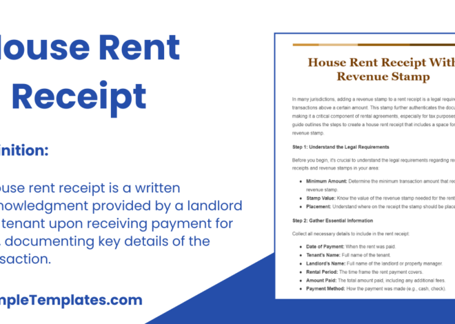 Rent Receipt Template Word: A Simple Guide for Landlords and Tenants