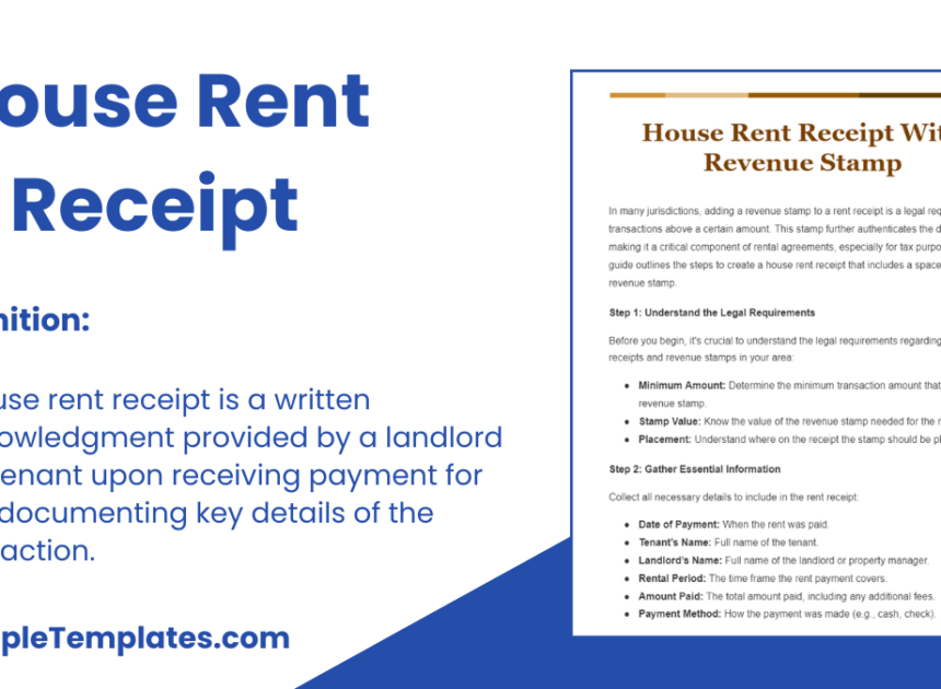 Rent Receipt Template Word: A Simple Guide for Landlords and Tenants
