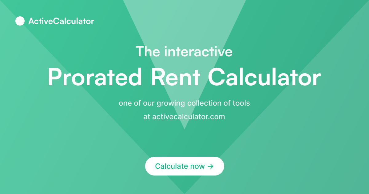 Rent Prorate Calculator: How It Works and Why It Matters