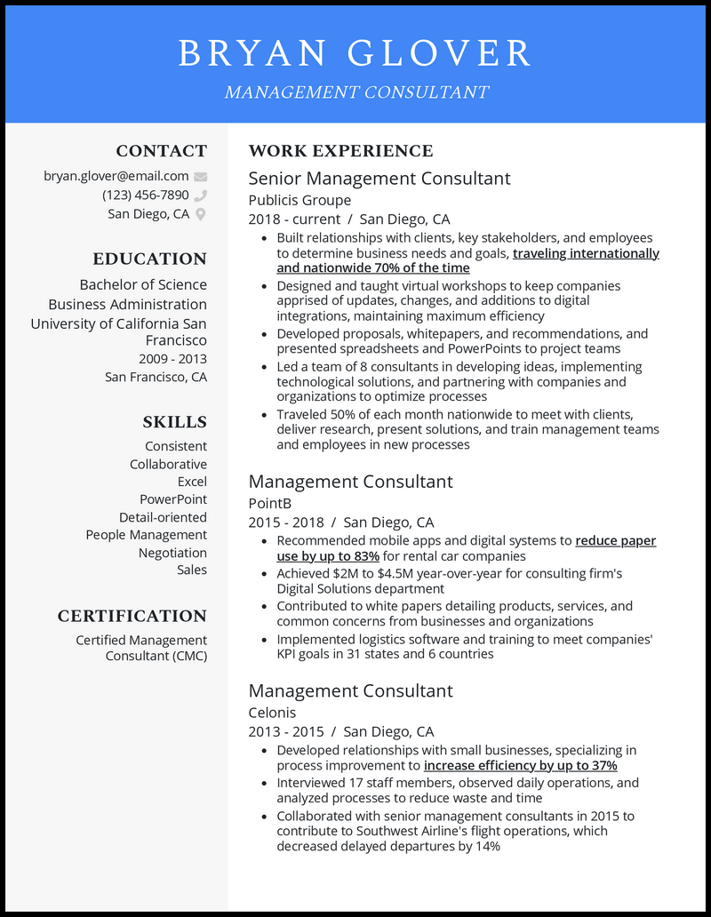 Management Consulting Resume: How to Build a Resume That Gets Noticed