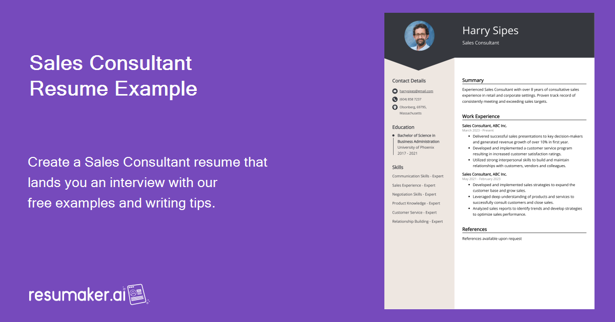 Sales Consultant Resume Example: How to Write a Resume That Wins More Interviews