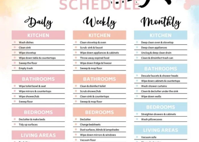 Weekly Cleaning Schedule Printable: A Simple Way to Keep Your Home Clean