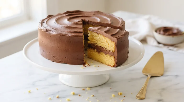 yellow-cake-frosted-side-view
